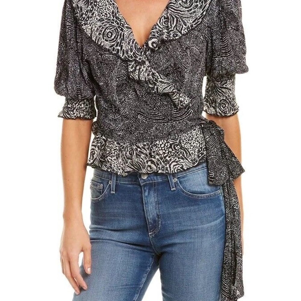 Free People Black and White Blouse with Chic Style